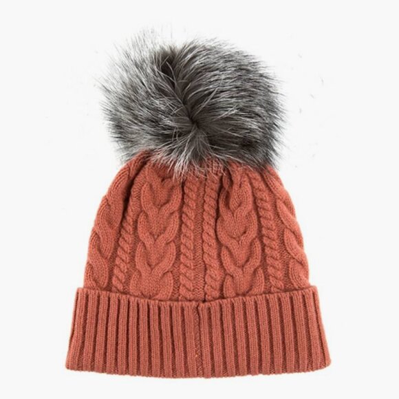 Moncler Ribbed Wool Beanie with Faux Fur Pom main image 2